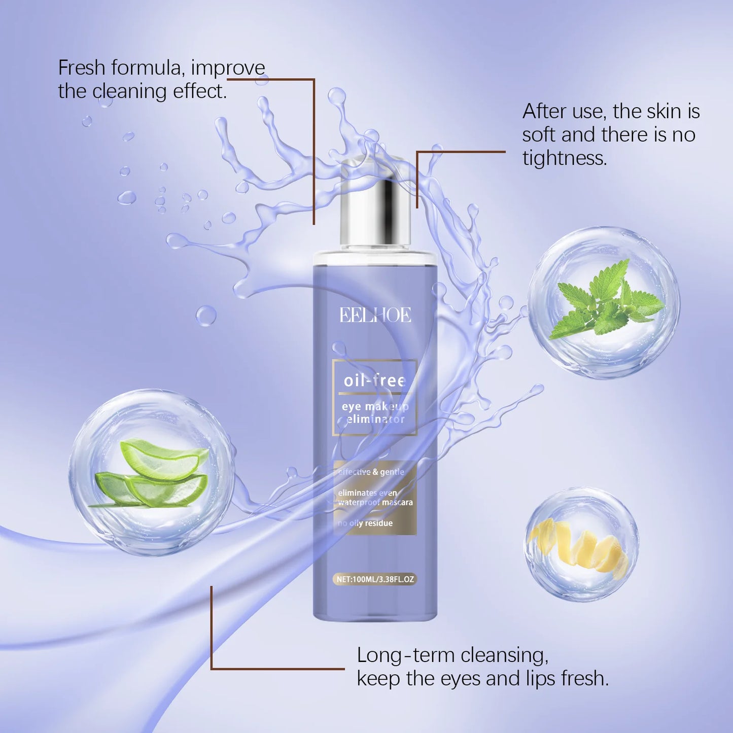 π§ EELHOE Eye & Lip Makeup Remover β¨ | 3-in-1 Cleansing Water π§΄ | Gentle & Refreshing πΈ | Removes Face, Eye & Lip Makeup πποΈ | Hydrating Skincare Cleanser π