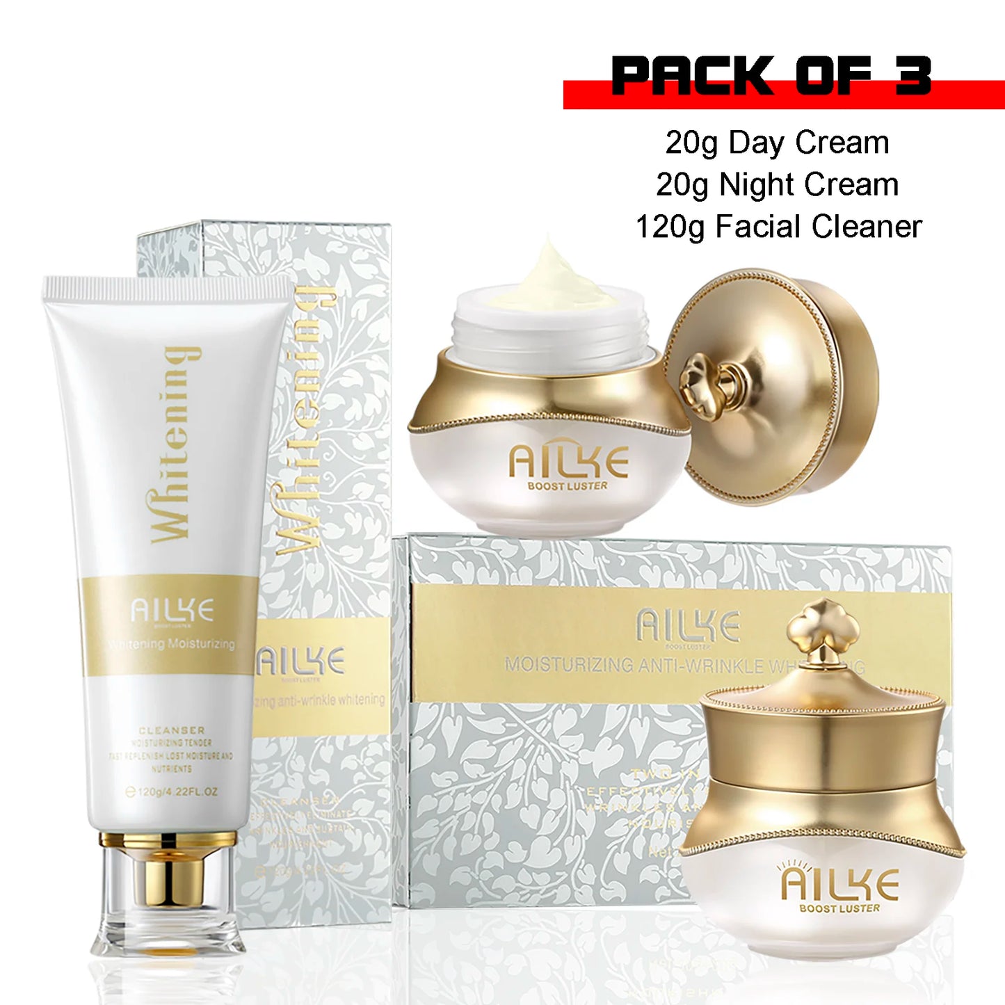 AILKE Whitening & Anti-Wrinkle Face Cream πΈβ¨ | Freckle Care πΏ | With Collagen 𧬠& Hyaluronic Acid π§ | Rose Skin Care πΉ | Korean Facial Moisturizer Set πββοΈπ