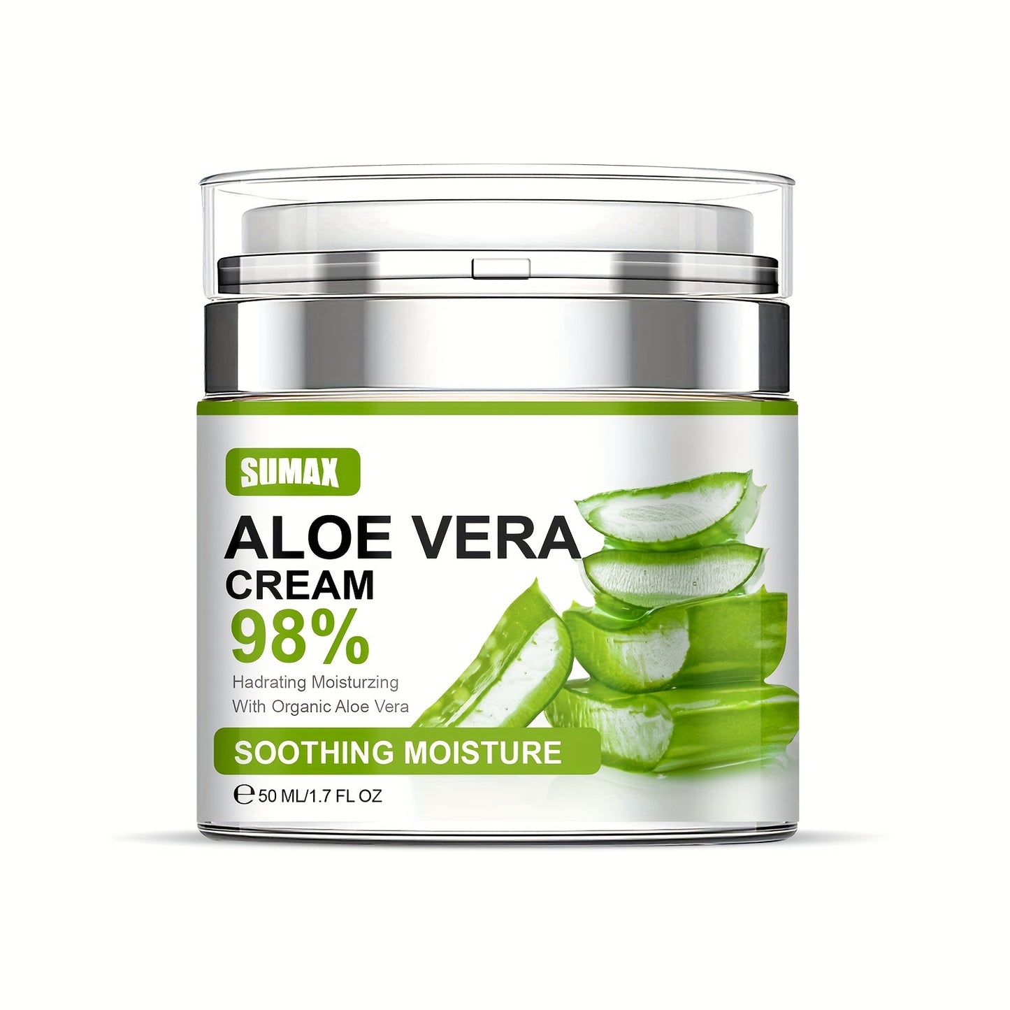 🌿💧 1.69oz Aloe Vera Moisturizing Cream ✨ – 96% Pure Aloe Vera 🍃, Deep Hydration & Nourishment 🌸, Fights Dryness 🛡️, Daily Skincare for Men 👨 & Women 👩