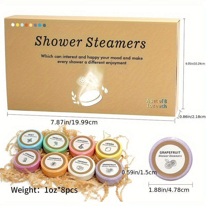 Shower Steamers πΏβ¨ | 8 Essential Oil Bombs πΏ | Lavender π, Mint π±, Vanilla π¦, Citrus ππ, Cinnamon πΆοΈ, Coconut π₯₯ | Spa Relaxation Gift π