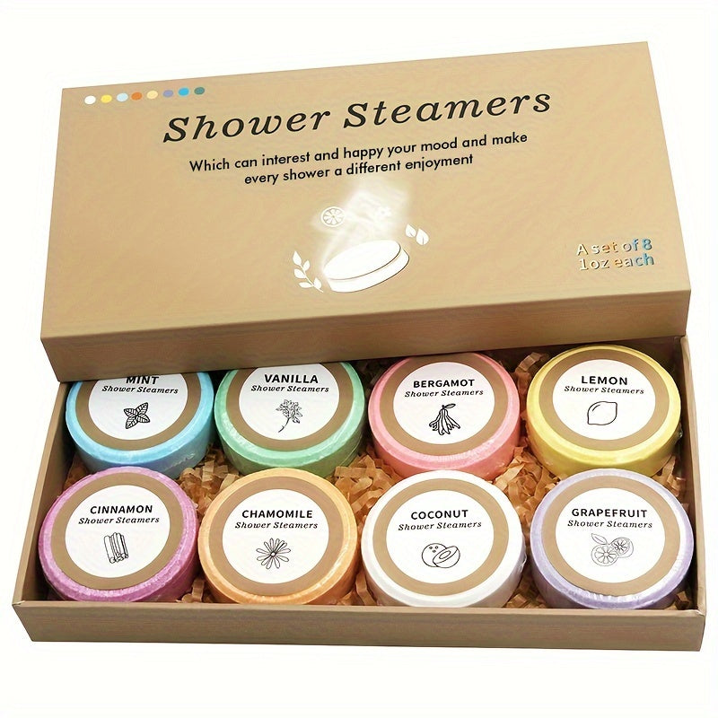 Shower Steamers πΏβ¨ | 8 Essential Oil Bombs πΏ | Lavender π, Mint π±, Vanilla π¦, Citrus ππ, Cinnamon πΆοΈ, Coconut π₯₯ | Spa Relaxation Gift π