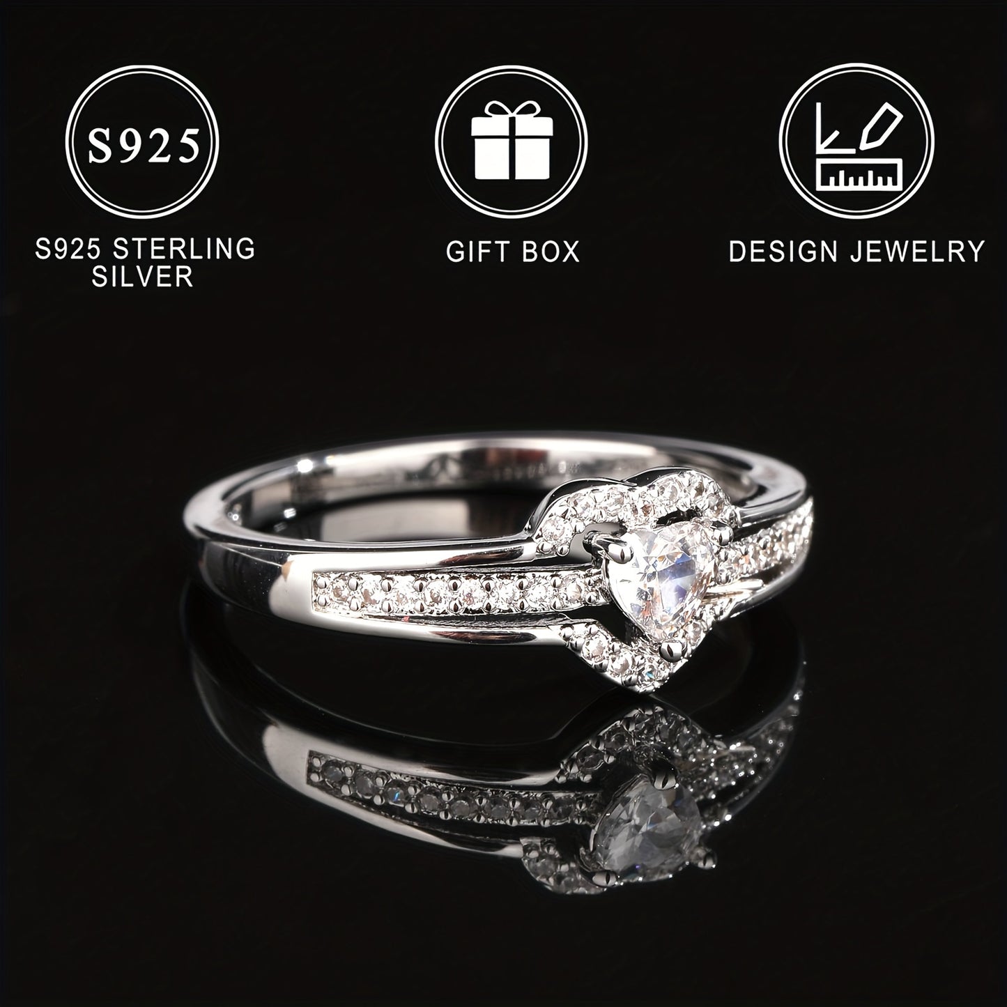 π Itβs a sterling silver heart-shaped ring, 14k gold plated β¨, adorned with sparkling zirconia π. It features a trendy design π, symbolizes beauty πΉ and romance β€οΈ, and comes in a premium gift box π.