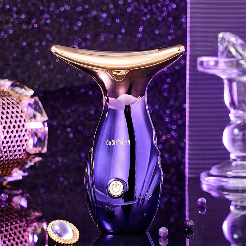 ✨ "Skin-Enhancing" 3-Color LED Light Therapy Massager 💡💆♀️ – Face, Neck & Body 🧴, Battery-Powered 🔋, Skincare & Beauty Device 🌸, Perfect Gift 🎁 for Women 💖, Mother’s Day Special 🌷