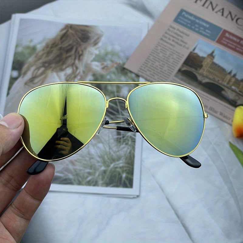 πΆοΈπ Retro Color Mirror Glasses β Unisex Metal Frame Eyewear β¨π