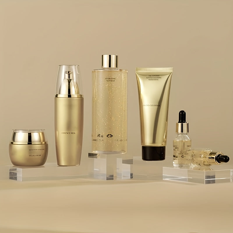 ✨ 6pcs Golden Skincare Set 🧴💛 – Hydrating Premium Facial Kit 💧, Radiant & Flawless Skin ✨, Care for Delicate Skin 🌸, Perfect Valentine’s Gift 🎁 for Her 💖