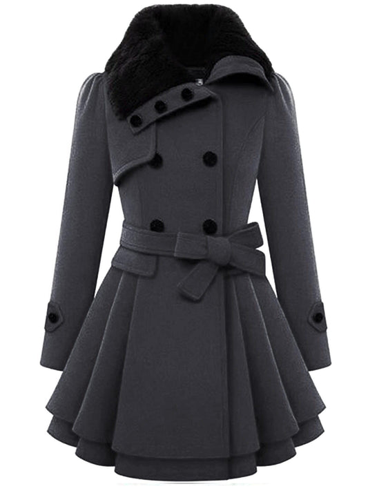 ✨ Chic Women’s Double-Breasted Winter Coat with Belt – Warm & Stylish Lapel Jacket for Cozy Fall/Winter Wear 🍂❄️✨ ✨