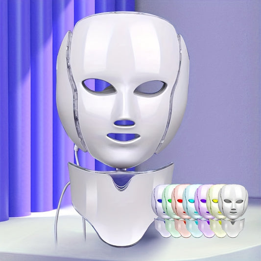 ✨🌈 7-Color LED Facial Mask Device 😍 | Face & Neck Beauty Care 💆‍♀️ | Perfect Gift 🎁 for Women 💖 | Valentine’s Day 💝 Friends & Girlfriends 🎀