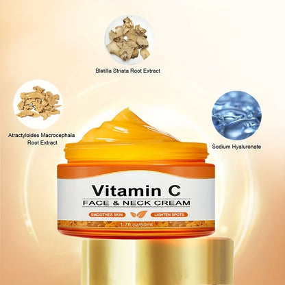 🍊💧 50ml Vitamin C Intensive Moisturizing Cream ✨ – Hydrates, Firms & Nourishes 🌿, Alcohol-Free 🚫, Hyaluronic Acid Enriched 💦, Anti-Drying 🌸, Unisex Adult Skincare 🧴