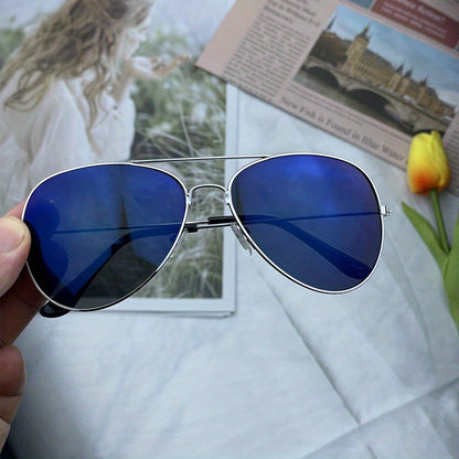 🕶️🌈 Retro Color Mirror Glasses – Unisex Metal Frame Eyewear ✨👓