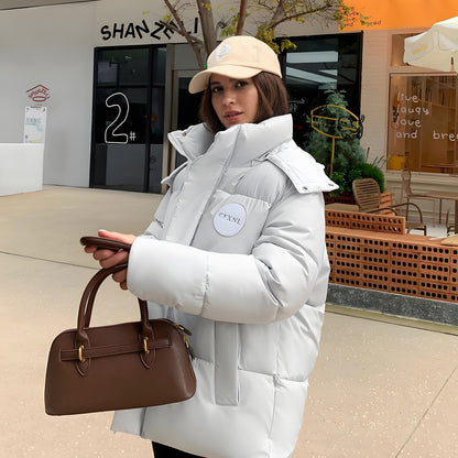 🧥❄️ Women's Thickened Winter Hooded Jacket with Stand Collar 🔥 Heavyweight Warm Coat | 👚 Long Sleeve Casual Outerwear | 🎨 Solid Color ⛄ Perfect for Cold Weather | 🌟 Versatile for Everyday & Formal Looks | 💖 Winter Coats for Women