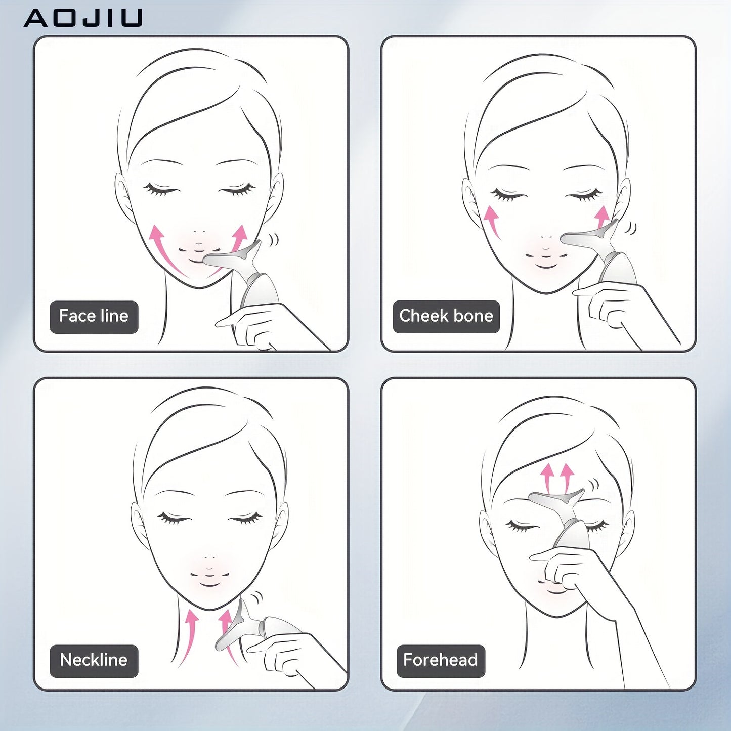 🏠 AOJIU Home Face & Neck Massage Tool 💆‍♀️ Face Massager 🔄 Three Modes 🔥 Heating Mode 🌸 Skin Care 💖 Facial Device 👜 Portable Beauty Instrument 🎁 Girl Gift 🛁 Home Spa Massager ✨