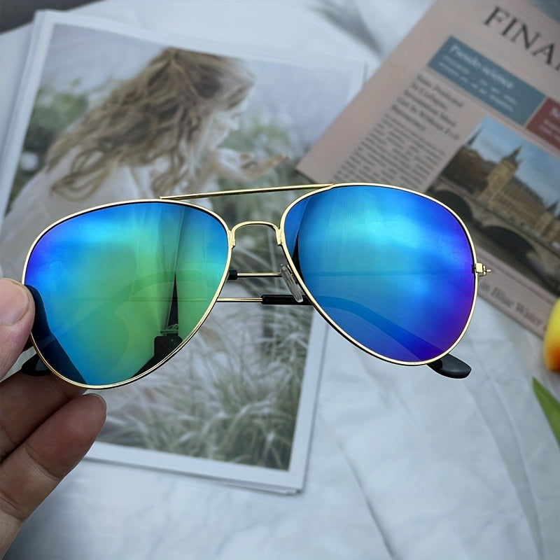 🕶️🌈 Retro Color Mirror Glasses – Unisex Metal Frame Eyewear ✨👓