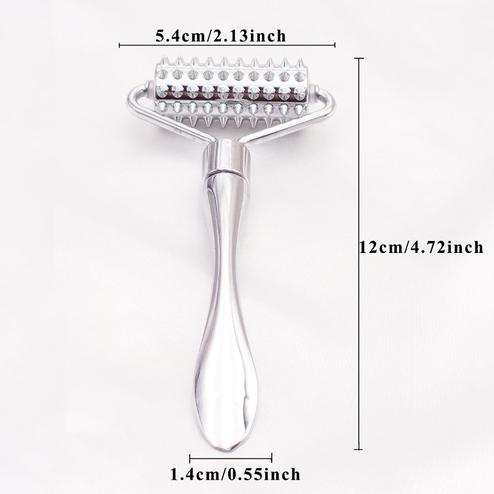 🪞 Stainless Steel Facial Massage Roller & Gua Sha Tool Set 💆‍♀️ Massager for Face & Body 🌸 Beauty SPA Care Tools 🎯 Acupressure Massager 💪 Deep Tissue Massage Tool for Hand ✋ Foot 🦶 Neck 🦴 Arms 💪