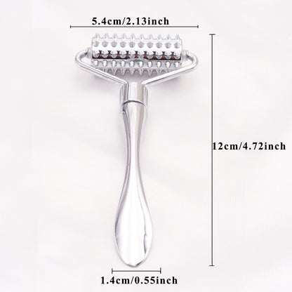 🪞 Stainless Steel Facial Massage Roller & Gua Sha Tool Set 💆‍♀️ Massager for Face & Body 🌸 Beauty SPA Care Tools 🎯 Acupressure Massager 💪 Deep Tissue Massage Tool for Hand ✋ Foot 🦶 Neck 🦴 Arms 💪