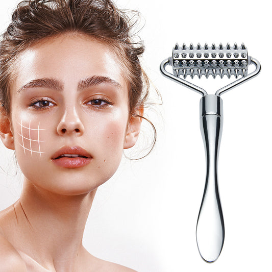 🪞 Stainless Steel Facial Massage Roller & Gua Sha Tool Set 💆‍♀️ Massager for Face & Body 🌸 Beauty SPA Care Tools 🎯 Acupressure Massager 💪 Deep Tissue Massage Tool for Hand ✋ Foot 🦶 Neck 🦴 Arms 💪