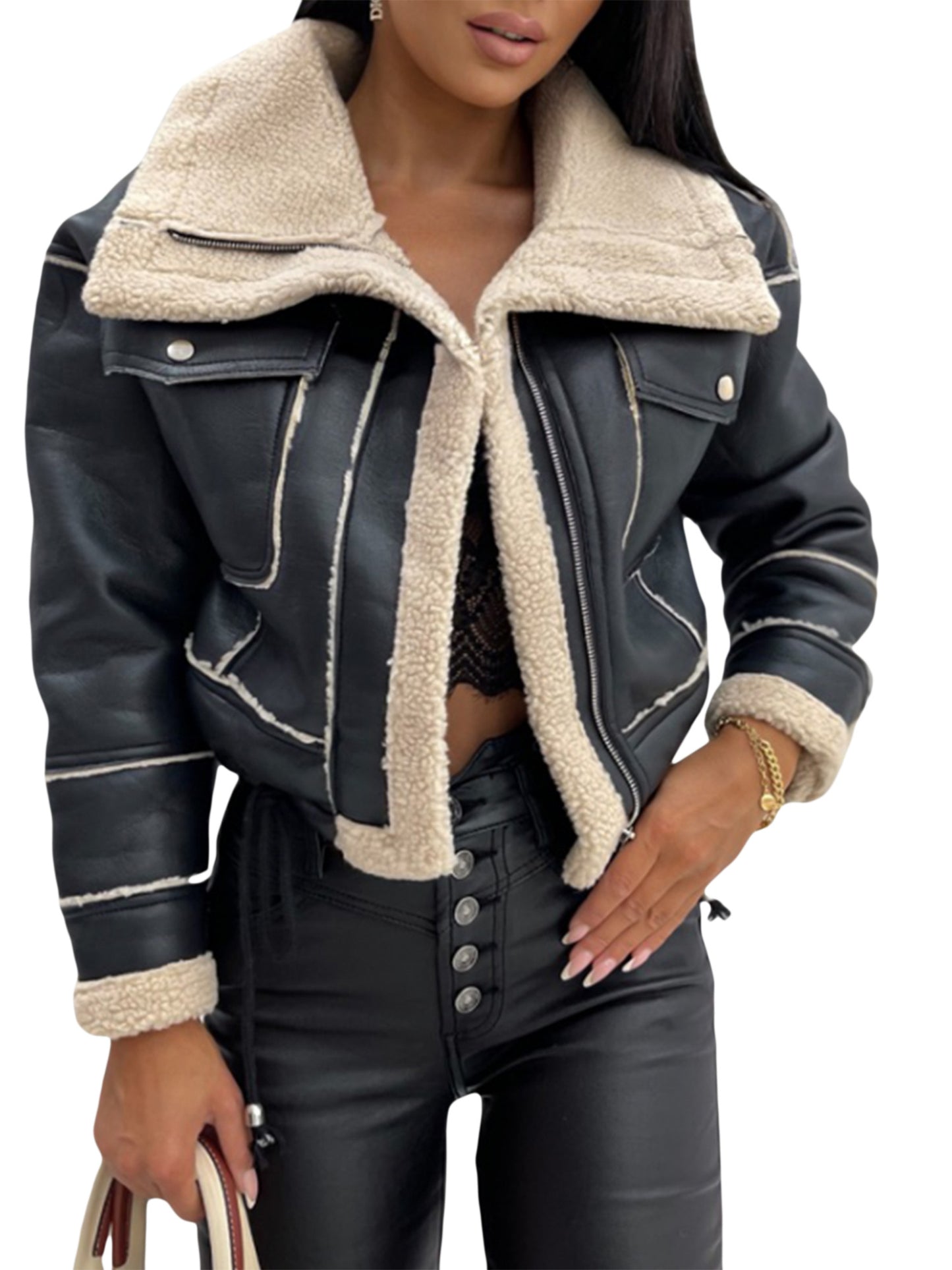 🧥❄️ Women’s Winter Jacket ✨ Long Sleeve | 🔒 Zipper Closure | 🎨 Patchwork Design 🤲 Warm Outerwear with Pockets | ⛄ Cozy Cold-Weather Style