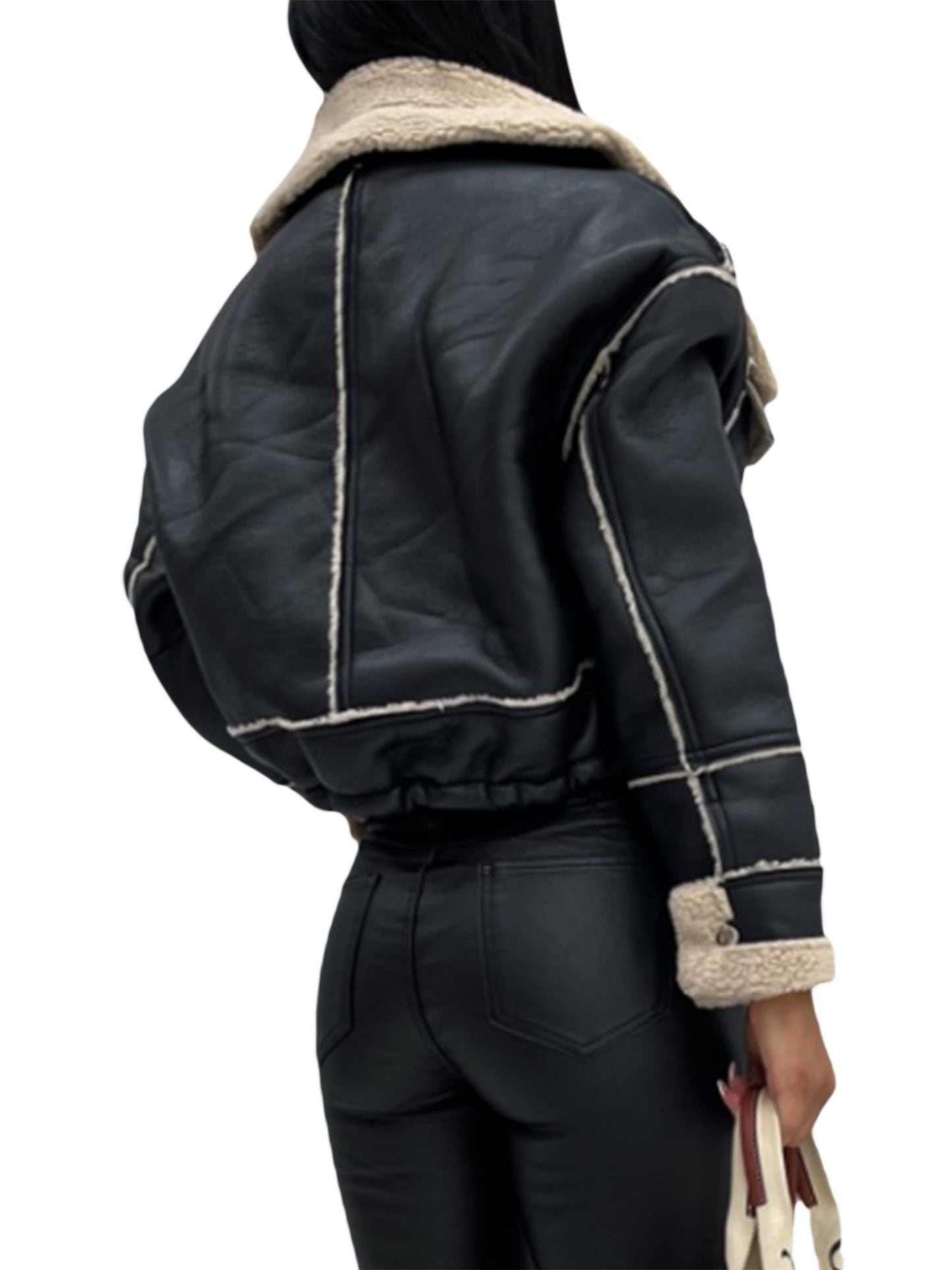 🧥❄️ Women’s Winter Jacket ✨ Long Sleeve | 🔒 Zipper Closure | 🎨 Patchwork Design 🤲 Warm Outerwear with Pockets | ⛄ Cozy Cold-Weather Style