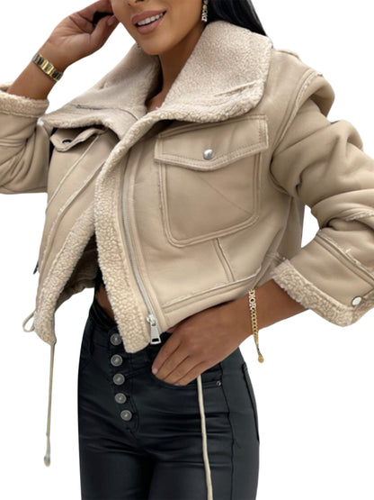 🧥❄️ Women’s Winter Jacket ✨ Long Sleeve | 🔒 Zipper Closure | 🎨 Patchwork Design 🤲 Warm Outerwear with Pockets | ⛄ Cozy Cold-Weather Style