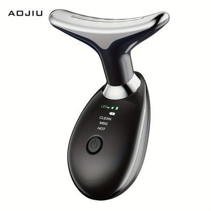🏠 AOJIU Home Face & Neck Massage Tool 💆‍♀️ Face Massager 🔄 Three Modes 🔥 Heating Mode 🌸 Skin Care 💖 Facial Device 👜 Portable Beauty Instrument 🎁 Girl Gift 🛁 Home Spa Massager ✨