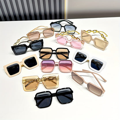 🕶️ 12pcs Unisex Fashion Sunglasses 😎 | Square Frame Style ✨ | Plastic Material 🔩 | Perfect for Daily Wear 🏫 | School & Casual Clothing Accessories 🛍️