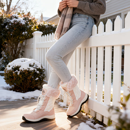 Women’s Winter Snow Boots – Non-Slip Rubber Sole, Cushioned Insole, Mid-Calf Waterproof Boots