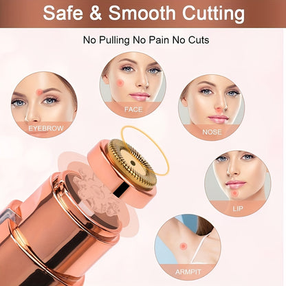 Effortless & Painless Hair Trimmer & Shaver ✨⚡ | 2-in-1 Rechargeable System 🔋 | Built-in LED Light 💡 | Flawless Grooming for Face, Eyebrows, Lips, Chin, Arms & Body 💆‍♀️💖