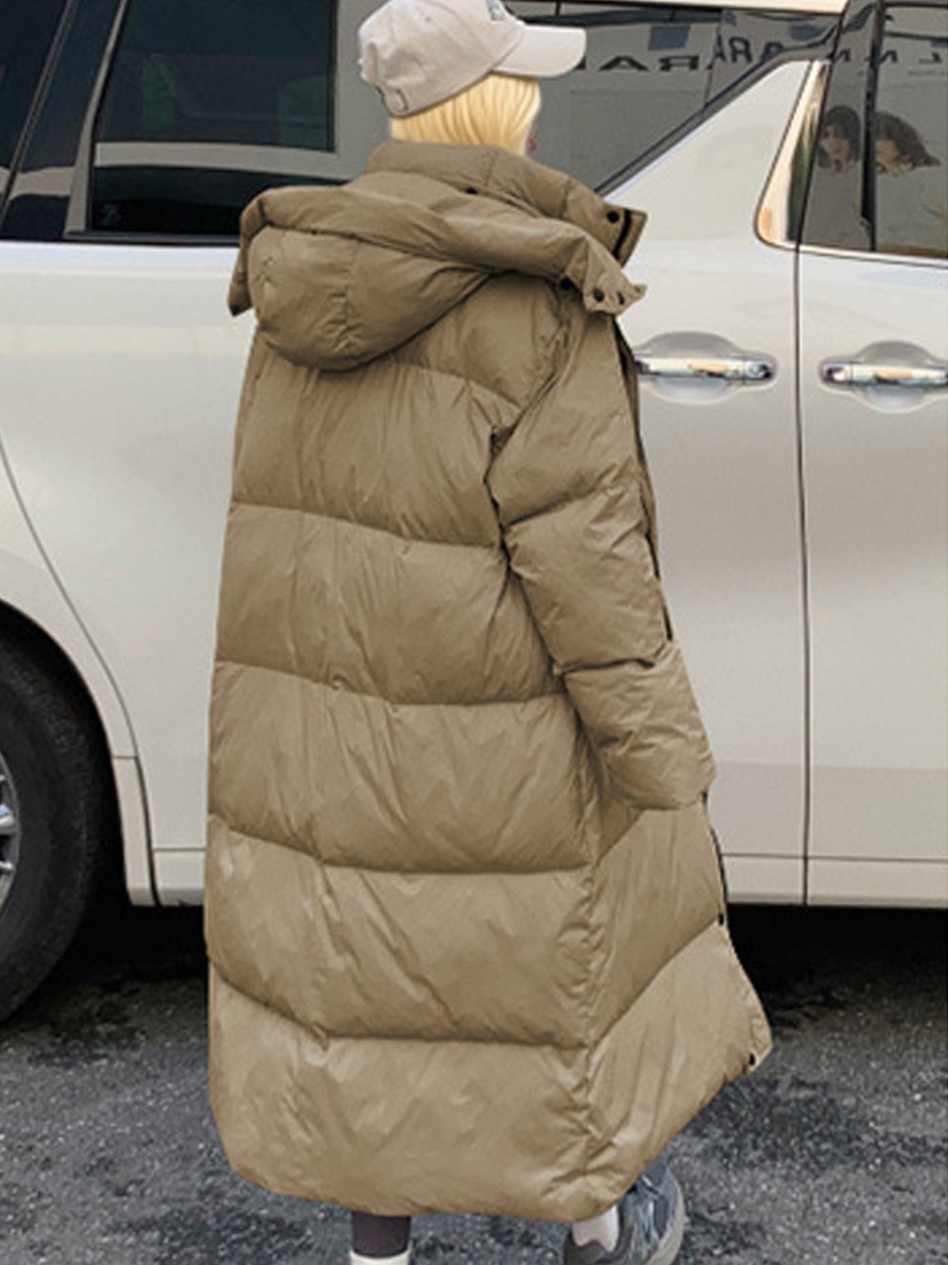 ✨ Women’s Heavy-Duty Thickened Winter Coat – Over-the-Knee Long Coat with Pockets 🧥❄️ Solid Beige/Black/White/Gray Options ✨ Machine-Washable Cold-Weather Outerwear for Everyday & Formal Wear 💖 Long Sleeve, Relaxed Fit, Non-Stretch Design ✨