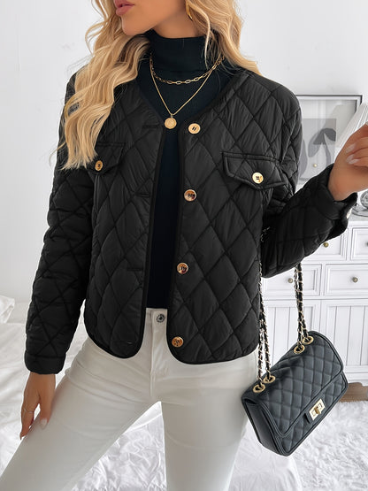 🧥✨ Women’s Elegant Black Winter Jacket 🌟 H-Line Tailored Collar Blazer | 💼 Structured H-Shoulder Fit 💛 Golden-Tone Button Closure | 👚 Long Sleeve | 🧼 Machine Washable 🖤 Perfect for Office & Formal Events | ❄️ Stylish Coats & Jackets for Women