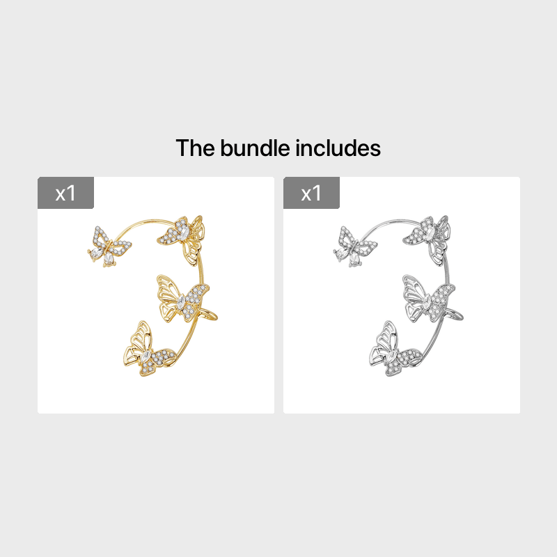 Butterfly Gemstone Ear Cuffs – No Piercing