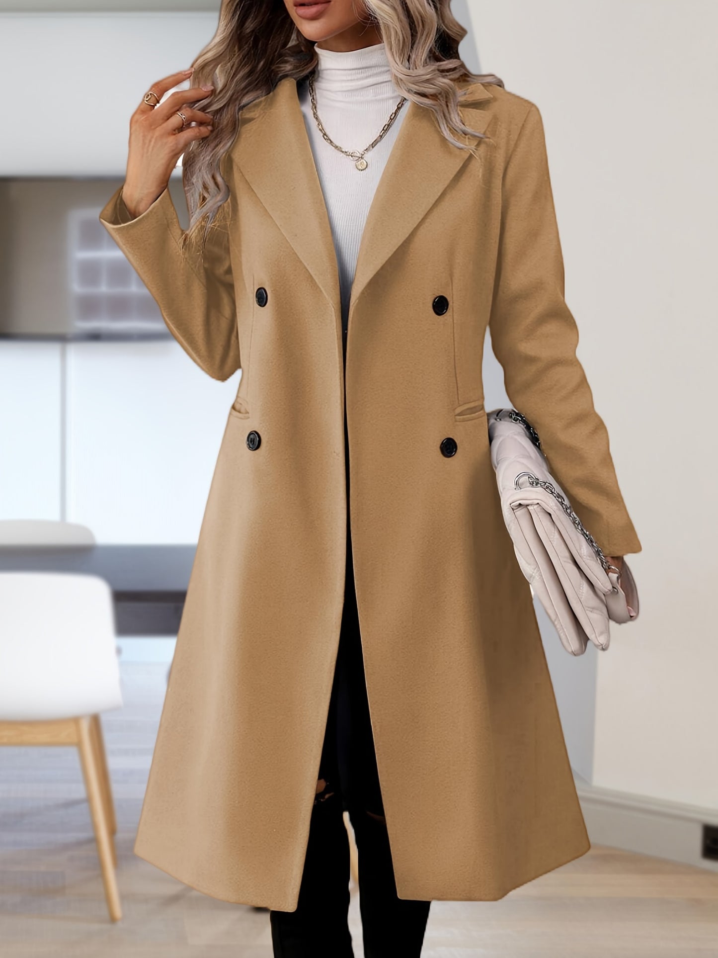 Women’s Long Double-Breasted Winter Coat 🧥✨