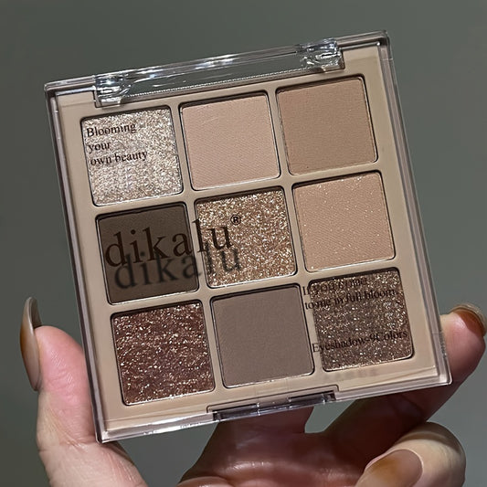 ✨ 9-Color Palette – Matte & Glitter 🤎 | Long-Lasting ⏳, Smoky Eyes 🔥