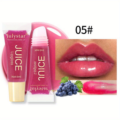 💄 Beauty Natural Long-lasting Moisturizing Mirror Lip Oil 🍓🍑 Fruit Flavor 💋 Pouty Lip 💧 Moisturizing 💦 Water Gloss Lipstick ✨