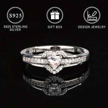 💍 It’s a sterling silver heart-shaped ring, 14k gold plated ✨, adorned with sparkling zirconia 💎. It features a trendy design 👗, symbolizes beauty 🌹 and romance ❤️, and comes in a premium gift box 🎁.