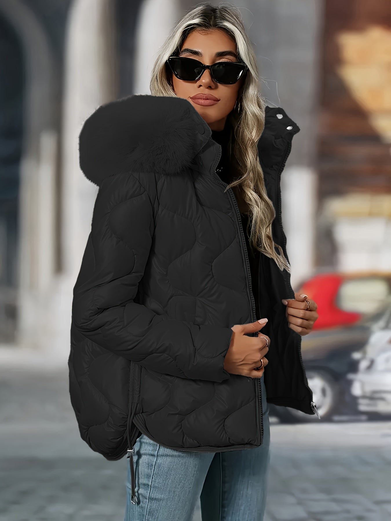 🧥❄️ Women’s Winter Jacket with Faux-Fur Hood & Collar 💗🤍 Pink / White Puffer Coat | 🔥 Elegant Warm Outerwear | 👚 Long Sleeve ⛄ Hand Washable | 🌟 Casual to Dressy | 💖 Stylish Winter Coat for Women