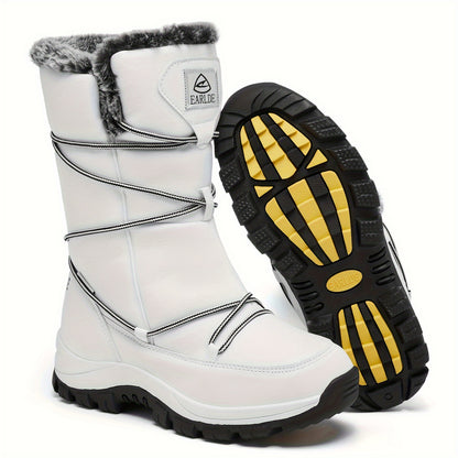 Women’s Winter Snow Boots – Non-Slip Rubber Sole, Cushioned Insole, Mid-Calf Waterproof Boots
