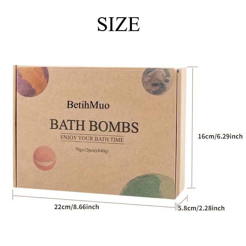 🛁 12-Pack Aromatherapy Bath Bombs ✨ – Assorted Fragrances 🌸🌿, Fizzy Spa Bath Balls 💥, Relaxing Soak & Skincare 🛀, Perfect Gift Set 🎁