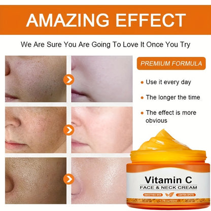 🍊💧 50ml Vitamin C Intensive Moisturizing Cream ✨ – Hydrates, Firms & Nourishes 🌿, Alcohol-Free 🚫, Hyaluronic Acid Enriched 💦, Anti-Drying 🌸, Unisex Adult Skincare 🧴