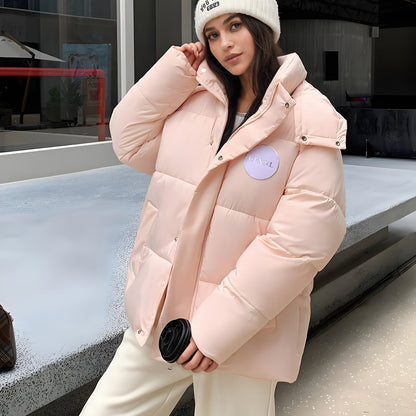 🧥❄️ Women's Thickened Winter Hooded Jacket with Stand Collar 🔥 Heavyweight Warm Coat | 👚 Long Sleeve Casual Outerwear | 🎨 Solid Color ⛄ Perfect for Cold Weather | 🌟 Versatile for Everyday & Formal Looks | 💖 Winter Coats for Women
