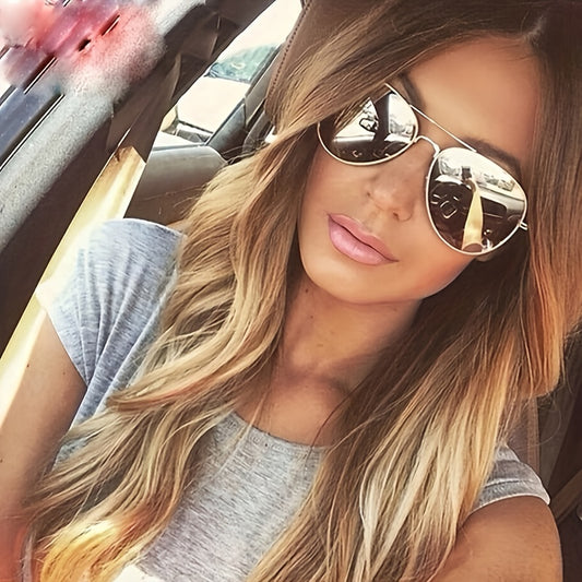 🕶️🌈 Retro Color Mirror Glasses – Unisex Metal Frame Eyewear ✨👓
