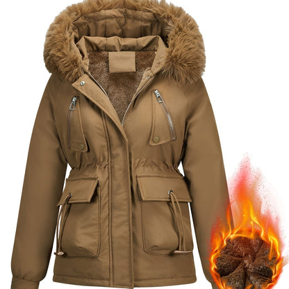 🧥❄️ New Thickened Large Down Feather Quilted Winter Jacket 🔥 Internal Fleece | 🧢 Casual Hood | 🐾 Detachable Faux Fur Hat 🔒 Front Zipper | 🤲 Warm Winter Pockets | ⛄ Cozy Cold-Weather Outerwear