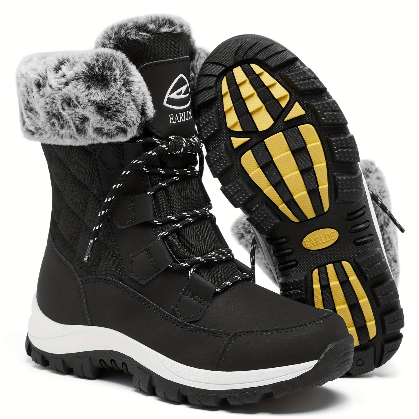 Women’s Winter Snow Boots – Non-Slip Rubber Sole, Cushioned Insole, Mid-Calf Waterproof Boots
