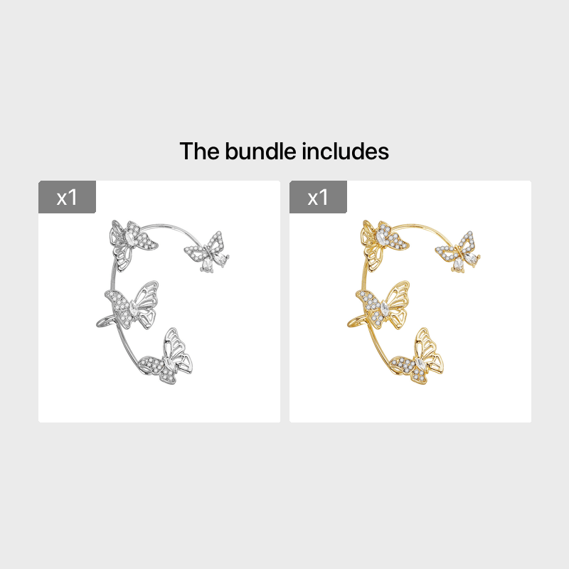 Butterfly Gemstone Ear Cuffs – No Piercing