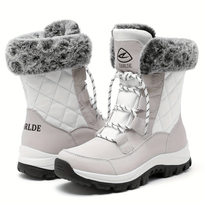 Women’s Winter Snow Boots – Non-Slip Rubber Sole, Cushioned Insole, Mid-Calf Waterproof Boots