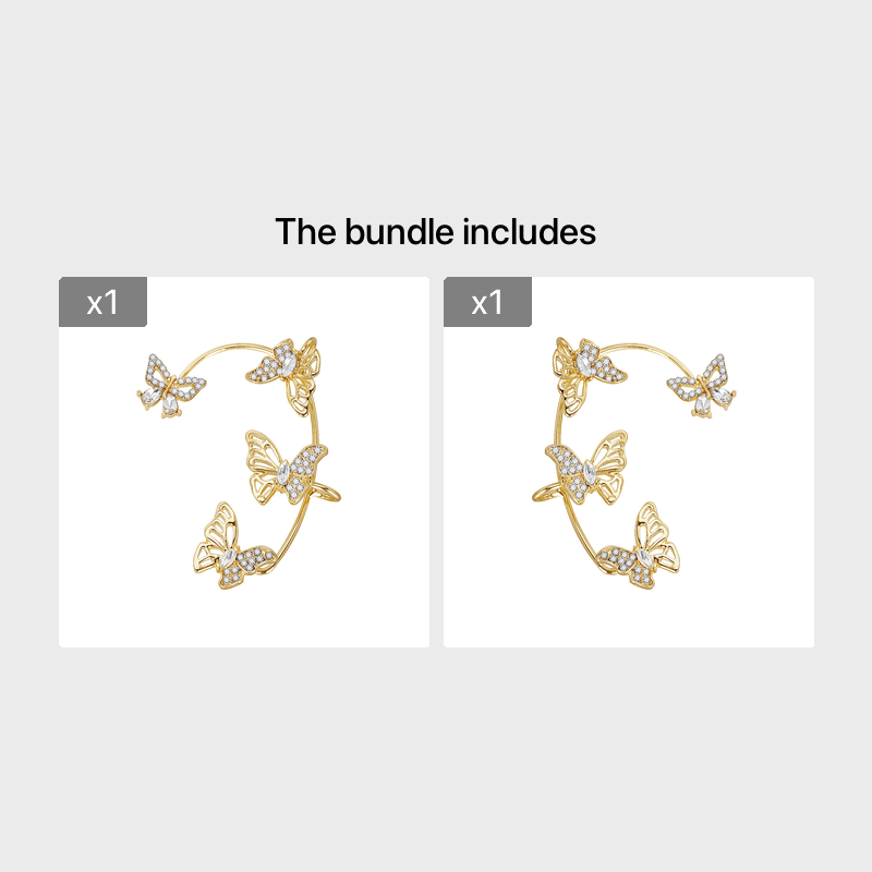 Butterfly Gemstone Ear Cuffs – No Piercing