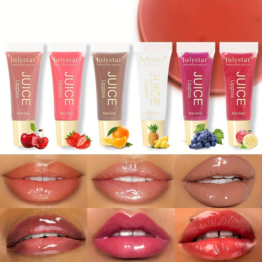 💄 Beauty Natural Long-lasting Moisturizing Mirror Lip Oil 🍓🍑 Fruit Flavor 💋 Pouty Lip 💧 Moisturizing 💦 Water Gloss Lipstick ✨