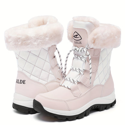 Women’s Winter Snow Boots – Non-Slip Rubber Sole, Cushioned Insole, Mid-Calf Waterproof Boots