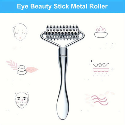 🪞 Stainless Steel Facial Massage Roller & Gua Sha Tool Set 💆‍♀️ Massager for Face & Body 🌸 Beauty SPA Care Tools 🎯 Acupressure Massager 💪 Deep Tissue Massage Tool for Hand ✋ Foot 🦶 Neck 🦴 Arms 💪