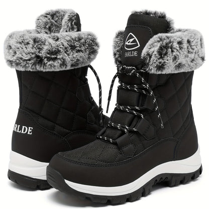 Women’s Winter Snow Boots – Non-Slip Rubber Sole, Cushioned Insole, Mid-Calf Waterproof Boots