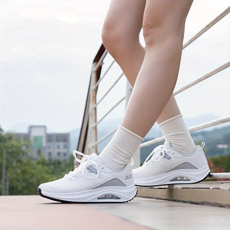 Women’s Arch Support Walking Shoes – Breathable Mesh Sneakers with Air Cushion, Thick Non-Slip Rubber Sole & Cushioned Heel for All-Season Foot Care (Pink)