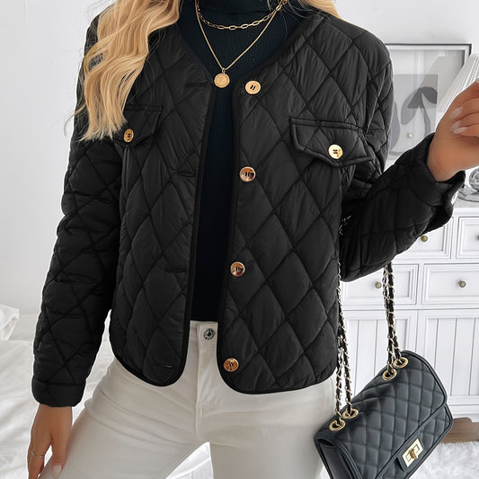 🧥✨ Women’s Elegant Black Winter Jacket 🌟 H-Line Tailored Collar Blazer | 💼 Structured H-Shoulder Fit 💛 Golden-Tone Button Closure | 👚 Long Sleeve | 🧼 Machine Washable 🖤 Perfect for Office & Formal Events | ❄️ Stylish Coats & Jackets for Women